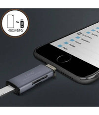Lettore Di Schede Sd Micro-sd 2in1 Lightning Usb Maschio Otg Usb Femmina Otg802         