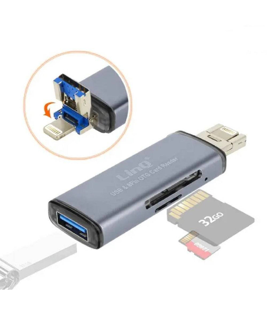 Lettore Di Schede Sd Micro-sd 2in1 Lightning Usb Maschio Otg Usb Femmina Otg802         