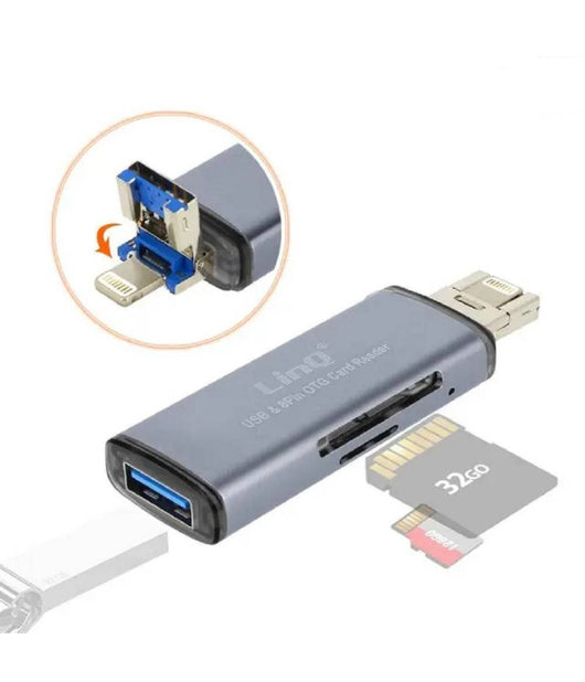 Lettore Di Schede Sd Micro-sd 2in1 Lightning Usb Maschio Otg Usb Femmina Otg802         