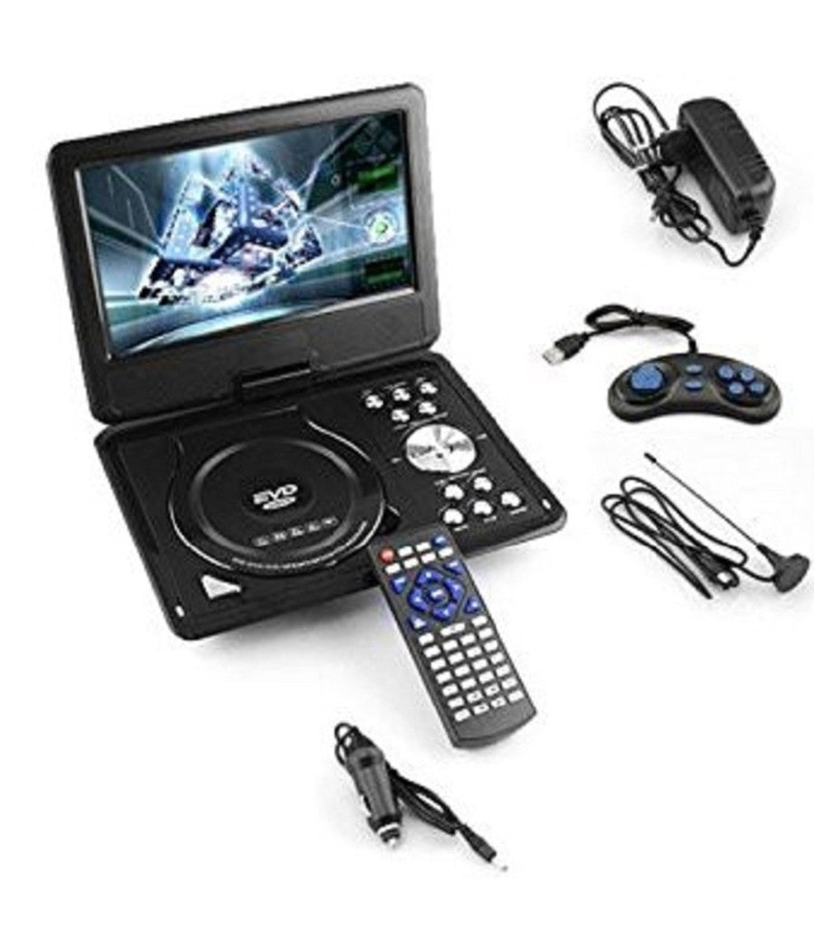 Lettore Dvd Portatile 8.8" 180° Lcd Hd Tft Dvx Video Cd Mp3 Mp4 3d Viaggio Auto         