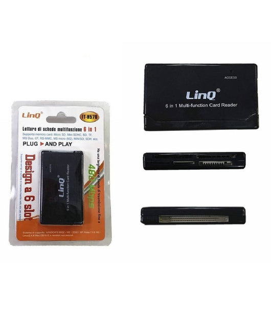 Lettore Schede Di Memoria Memory Card 6in1 Sd Tf Micro Sd Rs-mmc It-h578 Esterno         