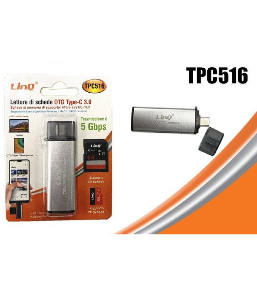 Lettore Schede Sd/micro-sd Connettore Type-c Funzione Otg Con Usb Femmina Tpc516         