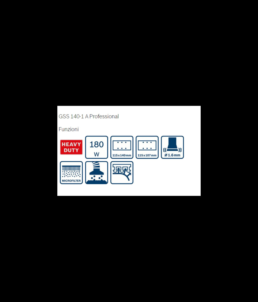 Levigatrice Orbitale Palmare Bosch Gss 140 A Professionale 180 Watt Microfiltro         