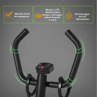 Stepper Professionale con Manubrio e Corde in Acciaio per Allenamento a Casa, 40 x 40 x 118cm, Nero