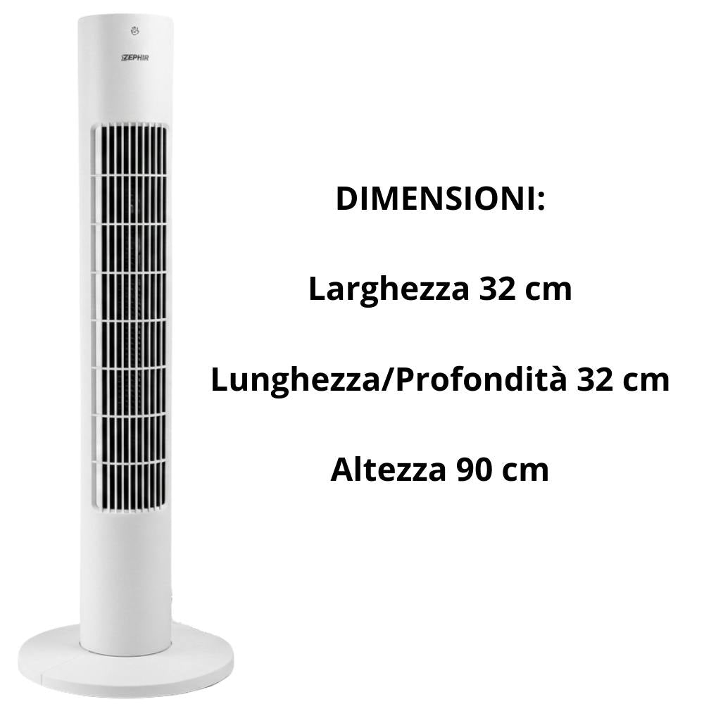 Ventilatore a torretta babylon2 bianco 60w con telecomando