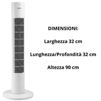 Ventilatore a torretta babylon2 bianco 60w con telecomando