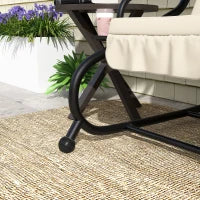 Dondolo Letto da Giardino con Tettuccio Regolabile e Vassoi, in Acciaio e Teslin, 200x120x164 cm, Crema