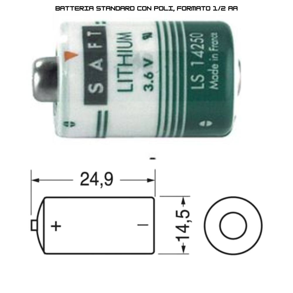Batteria al litio saft ls 14250 3,6v 1/2 aa alta affidabilità