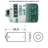 Batteria al litio saft ls 14250 3,6v 1/2 aa alta affidabilità