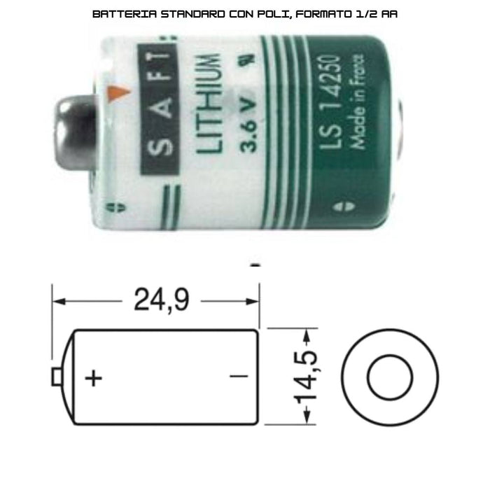 Batteria al litio saft ls 14250 3,6v 1/2 aa alta affidabilità