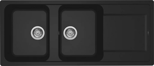 LAV. LIFE 500 116x50 2 vasche + gocciolatoio NERO 40