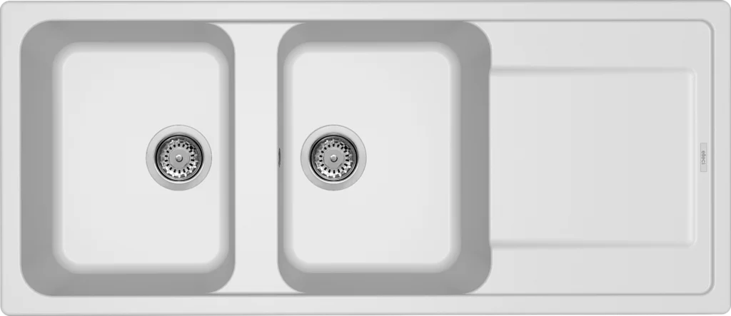 LAV. LIFE 500 116x50 2 vasche + gocciolatoio BIANCO 68