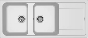 LAV. LIFE 500 116x50 2 vasche + gocciolatoio BIANCO 68