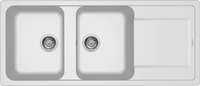 LAV. LIFE 500 116x50 2 vasche + gocciolatoio BIANCO 68