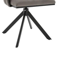 Set da 2 Sedie Girevoli a 180° con Supporto Lombare Ergonomico e Rivestimento Effetto Velluto, 56x50x70 cm, Grigio