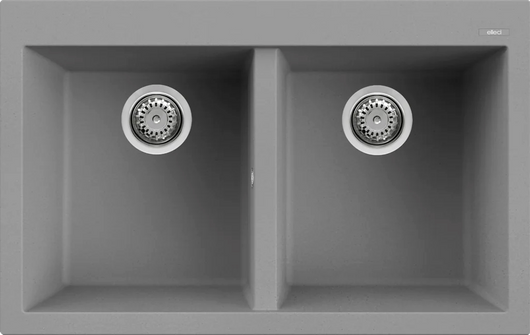 Lavello QUADRA 350 79x50 2 vasche CEMENTO 48