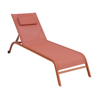 Set di 2 lettini prendisole in acciaio con cuscino e ruote