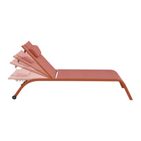 Set di 2 lettini prendisole in acciaio con cuscino e ruote