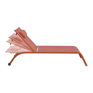 Set di 2 lettini prendisole in acciaio con cuscino e ruote