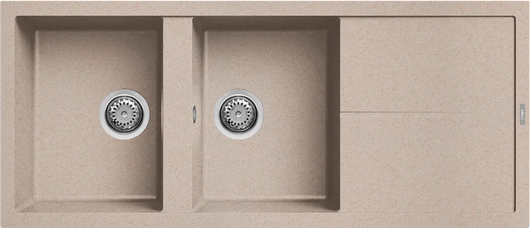 Lavello UNICO 500 116X50 2 vasche + gocciolatoio AVENA 51