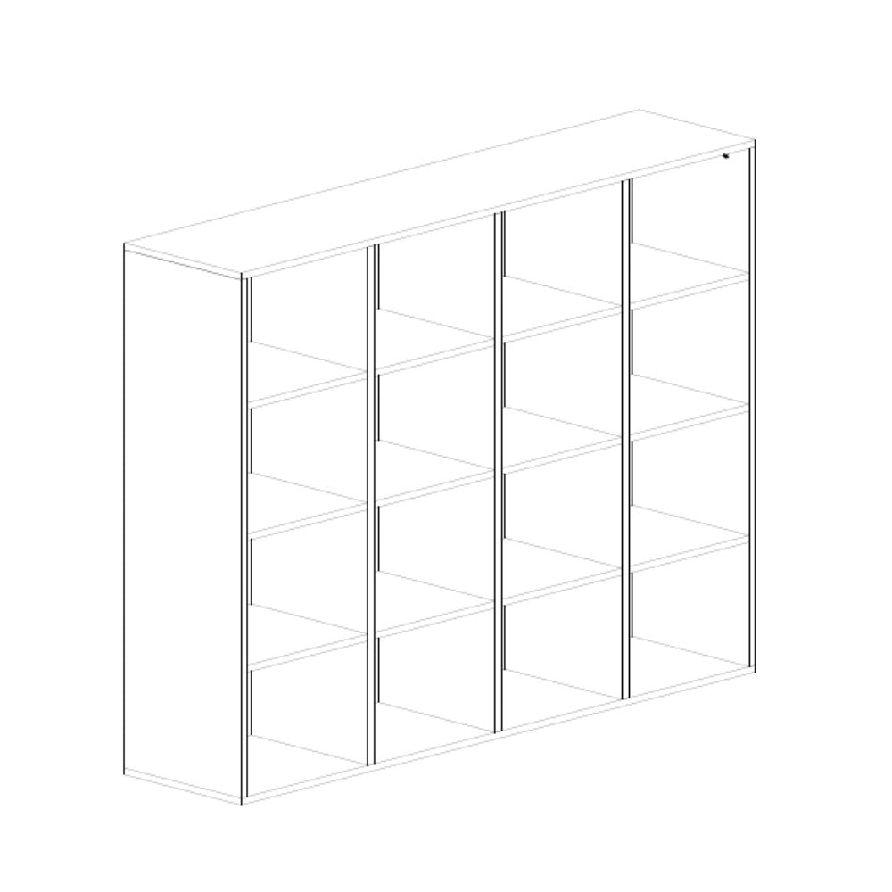 Libreria 16 vani a giorno olmo perla Hawai 141x32x141H