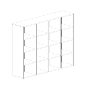 Libreria 16 vani a giorno olmo perla Hawai 141x32x141H