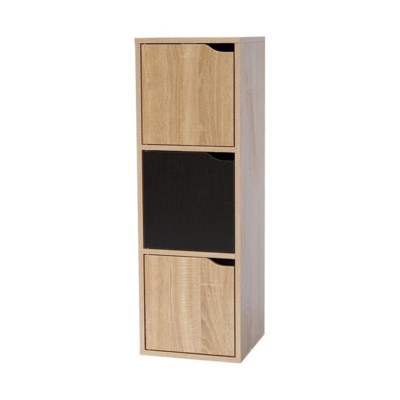 Libreria 3 Ante Miracle Naturale + Nero