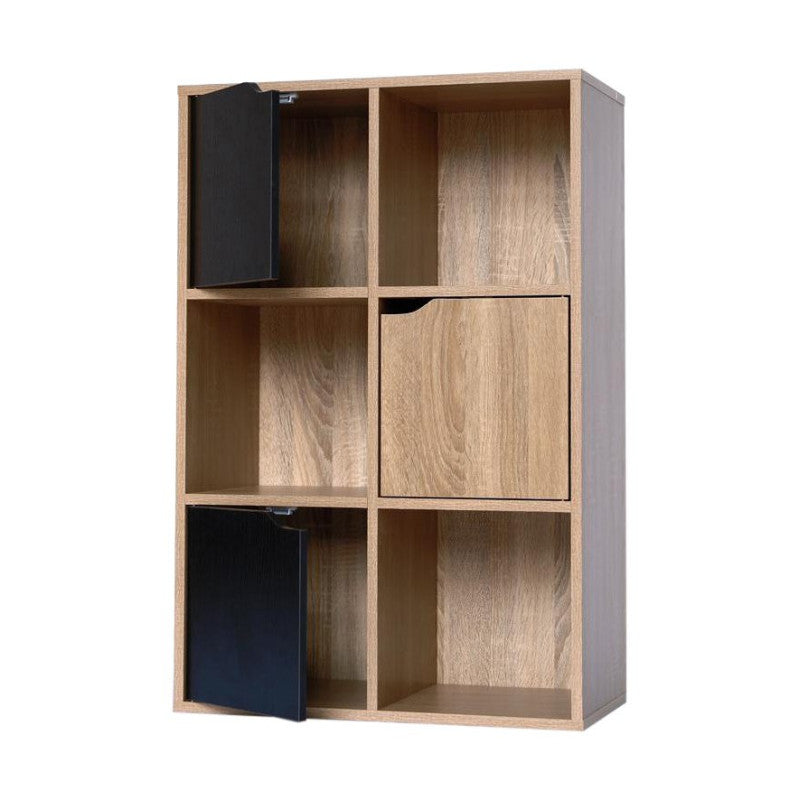 Libreria 3 Ante+3 Vani Miracle Naturale + Nero