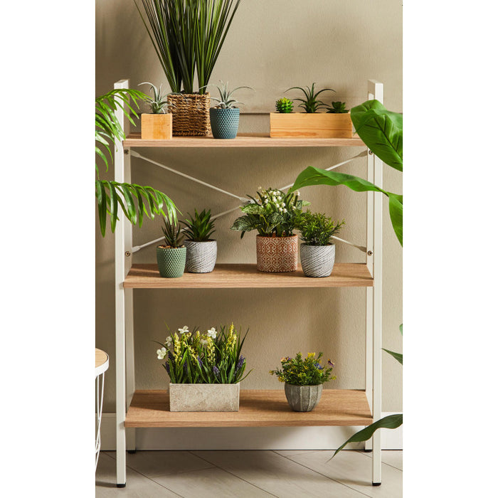 Libreria 3 Scaffali Lilas Legno Naturale/bianco 64x34x97