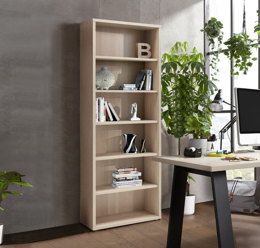 Libreria Leonardo con 5 ripiani in finitura Rovere, ZCMLEOLIB3