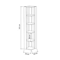 Libreria angolare 5 ripiani 34x34x161 Nati colore bianco