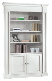 Libreria classica 2 porte in legno bianca 140x40x220