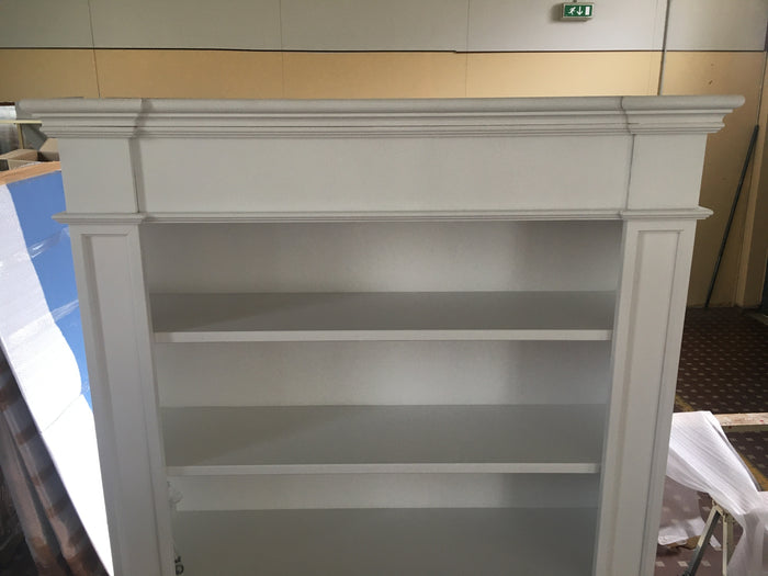 Libreria classica 2 porte in legno bianca 140x40x220