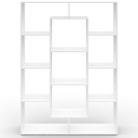 IDMarket - Libreria COLETTE con 11 scomparti bianchi H.143 cm