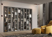 Libreria, Soggiorno moderna Gesso e Ardesia, Made in Italy ZLCINFNCOMP35