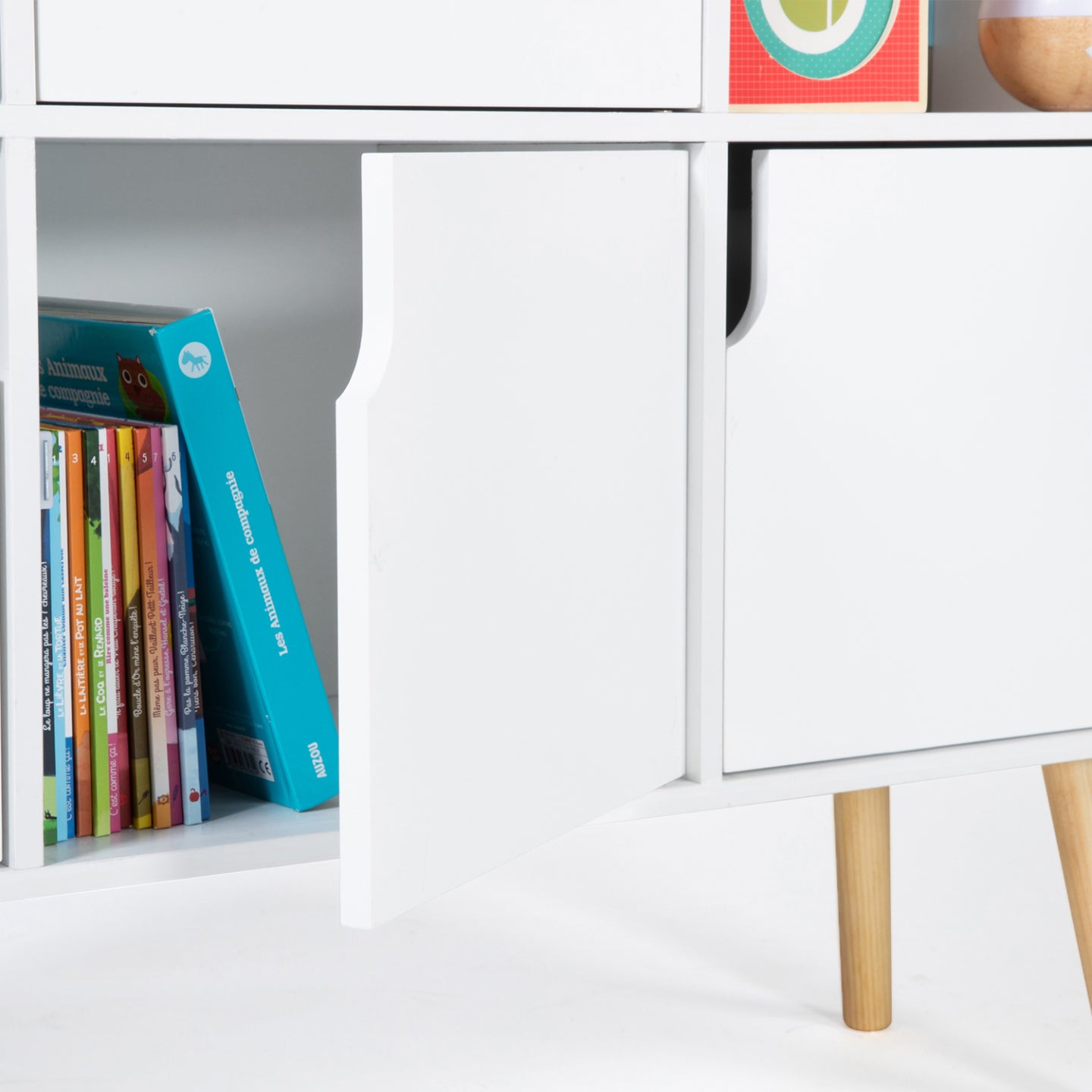 IDMarket - Libreria cubo per bambini in legno bianco con 6 scomparti EMMIE