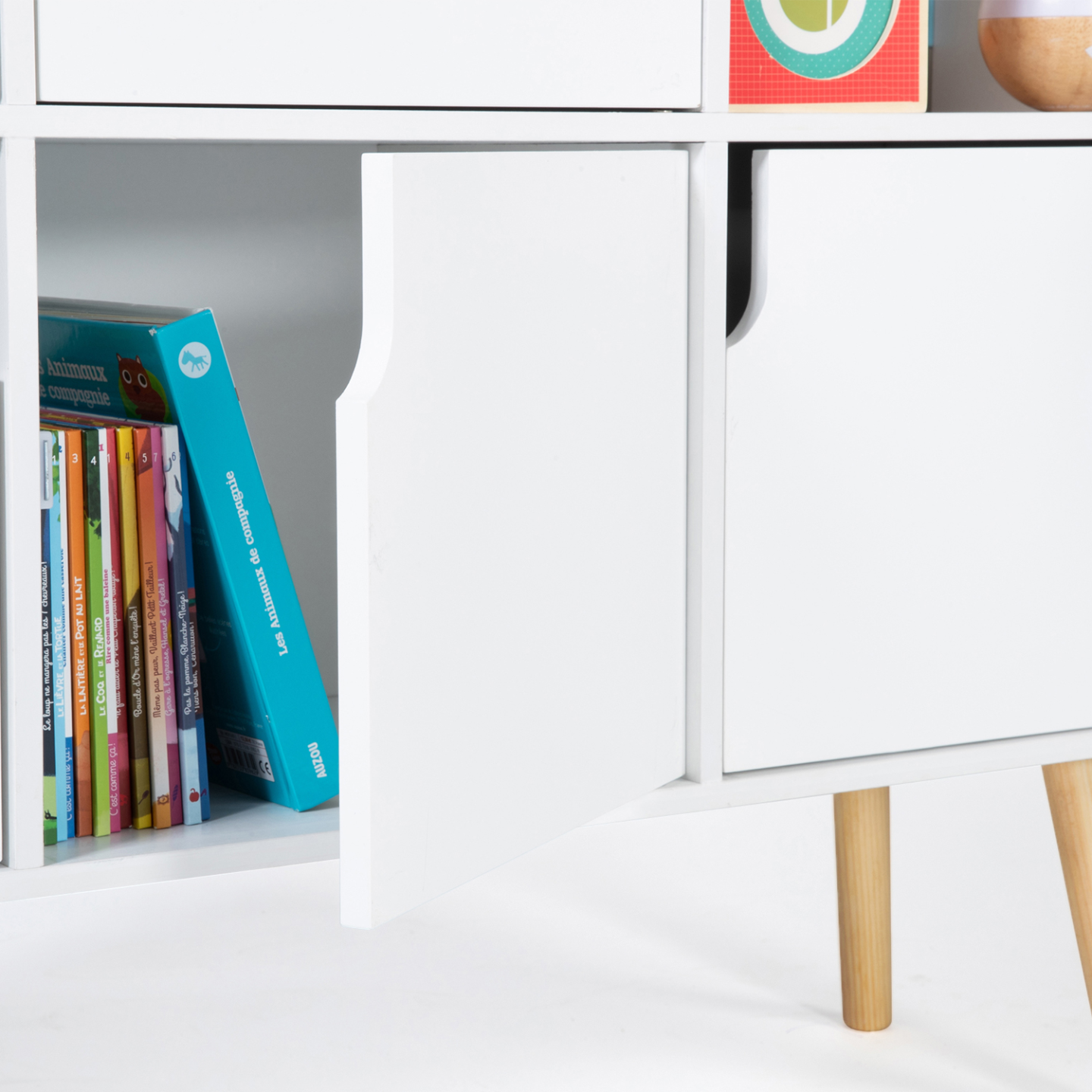 IDMarket - Libreria cubo per bambini in legno bianco con 6 scomparti EMMIE