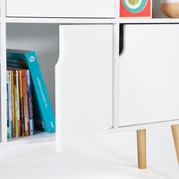IDMarket - Libreria cubo per bambini in legno bianco con 6 scomparti EMMIE