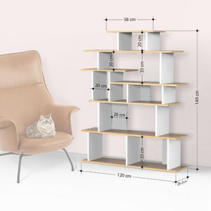 Libreria design Apollon bianco antracite