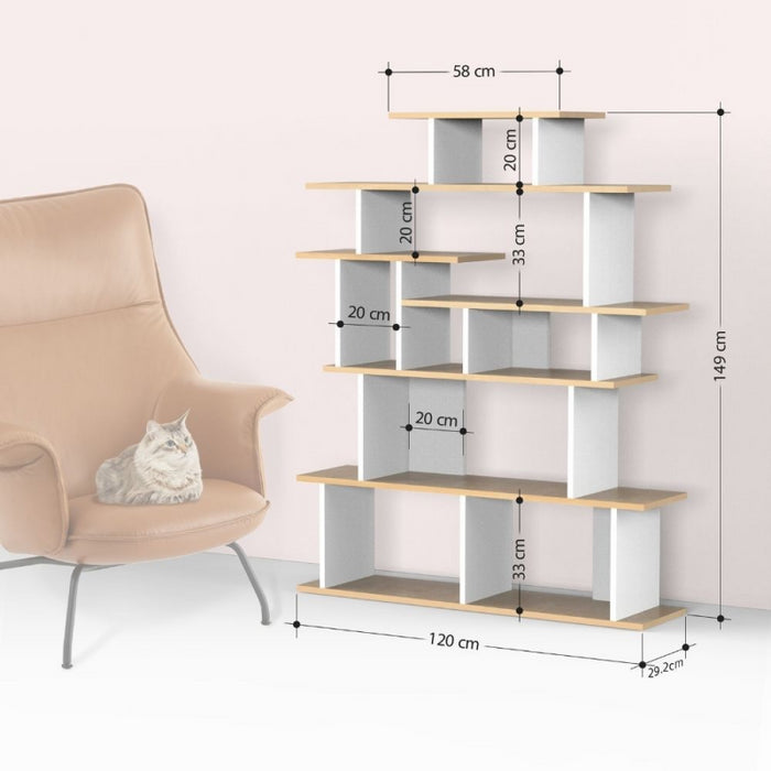 Libreria design Apollon bianco antracite
