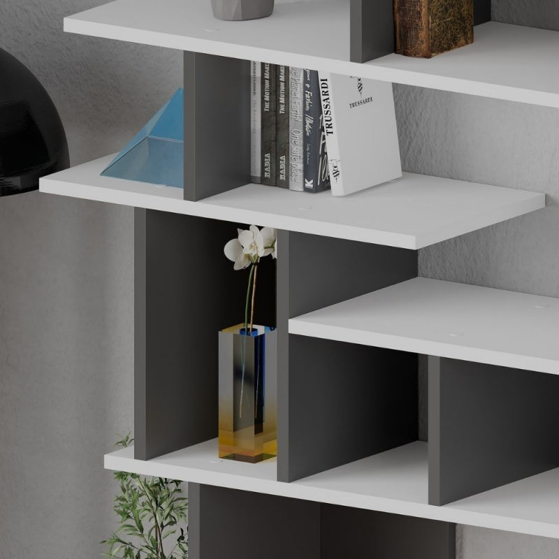 Libreria design Apollon bianco antracite