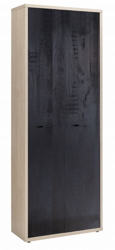 Libreria Leonardo con 5 ripiani in finitura Rovere e Nero chalet, ZCMLEOLIB4