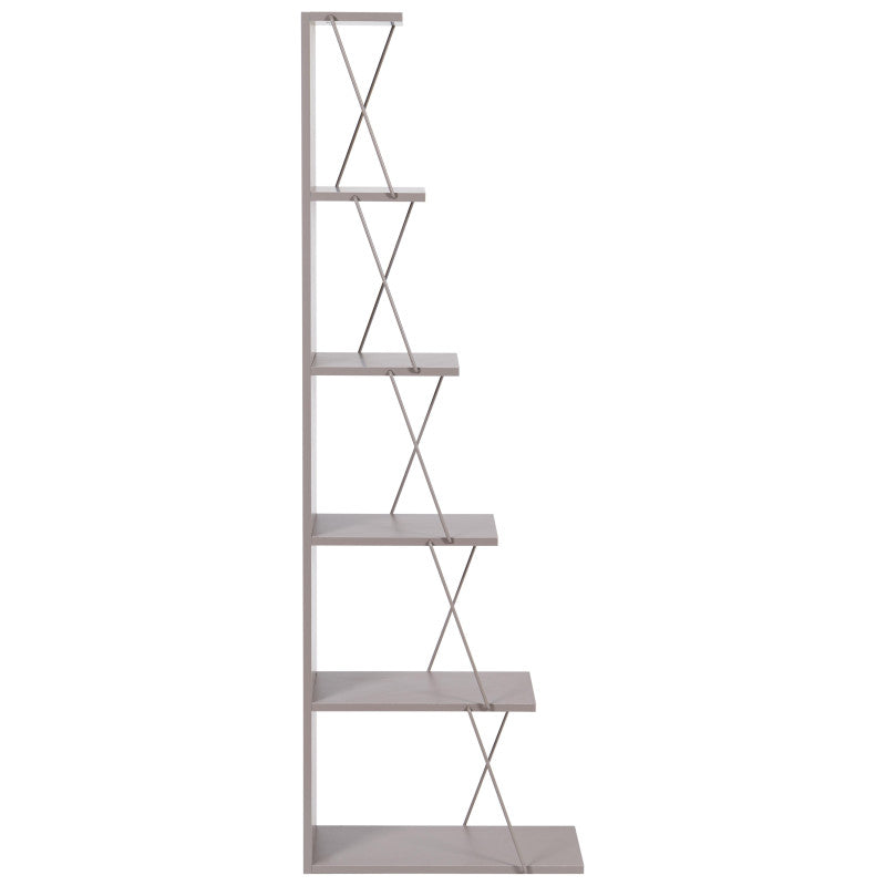 Libreria Linear In Metallo+legno Truciolato Tortora Dimensione 50x22x150cm