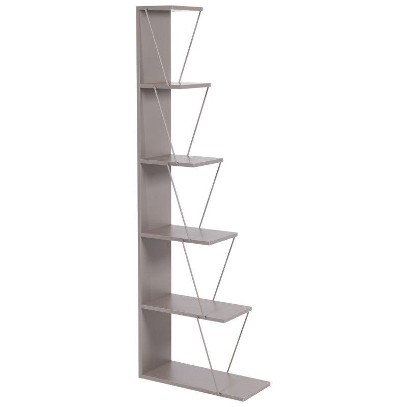 Libreria Linear In Metallo+legno Truciolato Tortora Dimensione 50x22x150cm