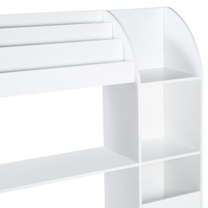 IDMarket - Libreria, mobili contenitori in legno bianco con ripani, scaffale per giocattoli per bambini EMMA