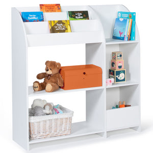 IDMarket - Libreria, mobili contenitori in legno bianco con ripani, scaffale per giocattoli per bambini EMMA