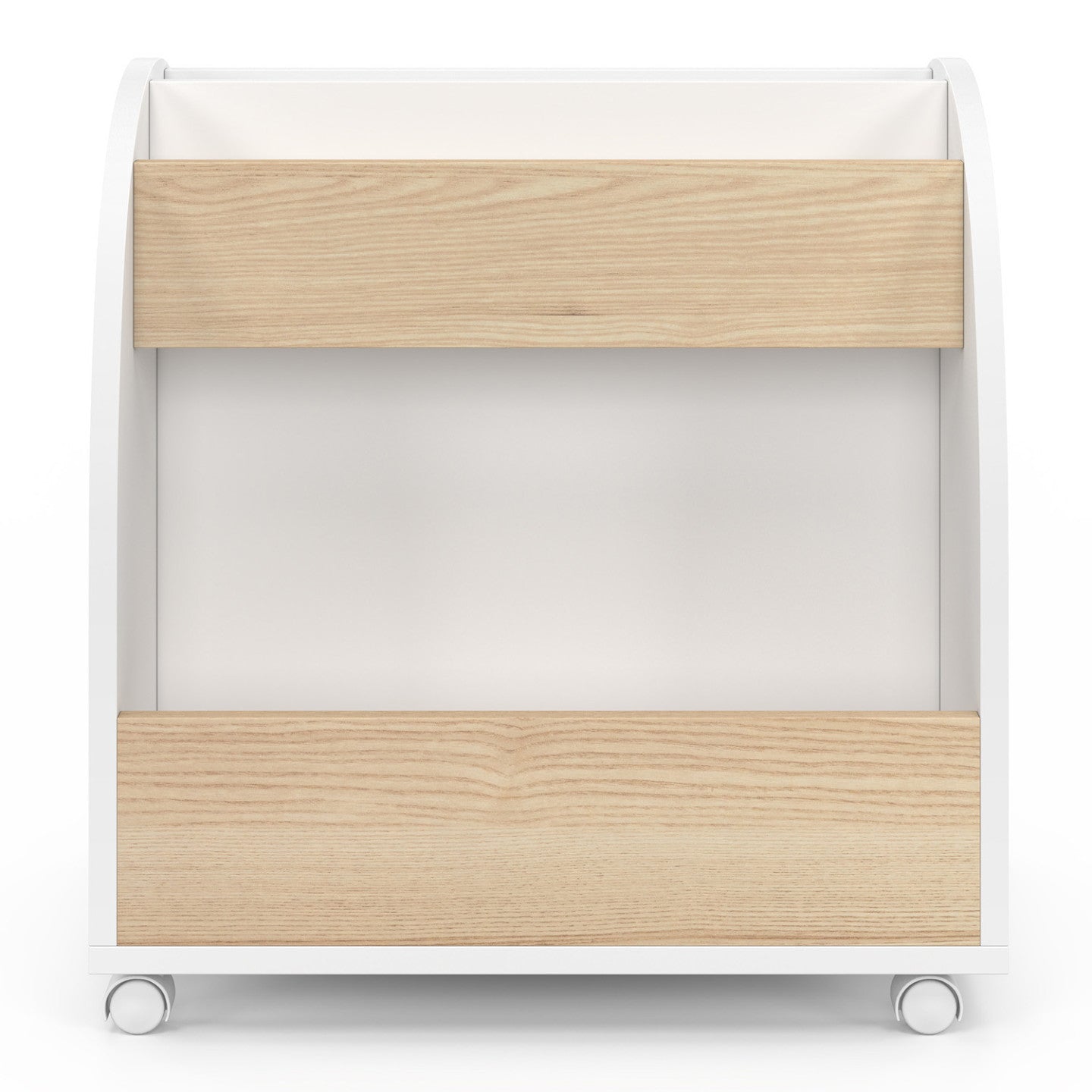 IDMarket - Libreria per bambini ANDREAS su rotelle, faggio e bianco