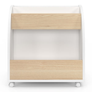 IDMarket - Libreria per bambini ANDREAS su rotelle, faggio e bianco