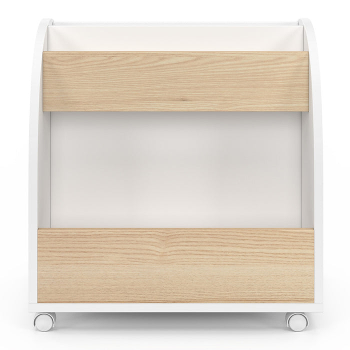 IDMarket - Libreria per bambini ANDREAS su rotelle, faggio e bianco