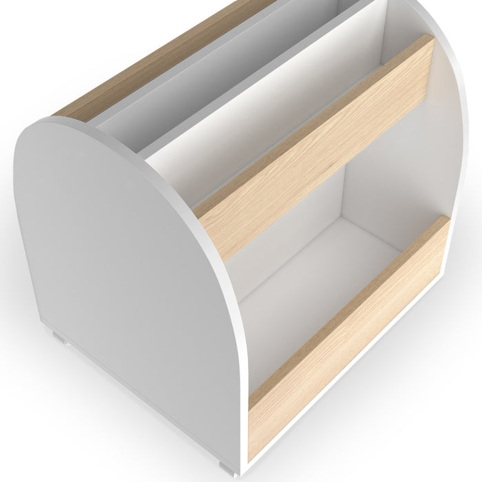 IDMarket - Libreria per bambini ANDREAS su rotelle, faggio e bianco